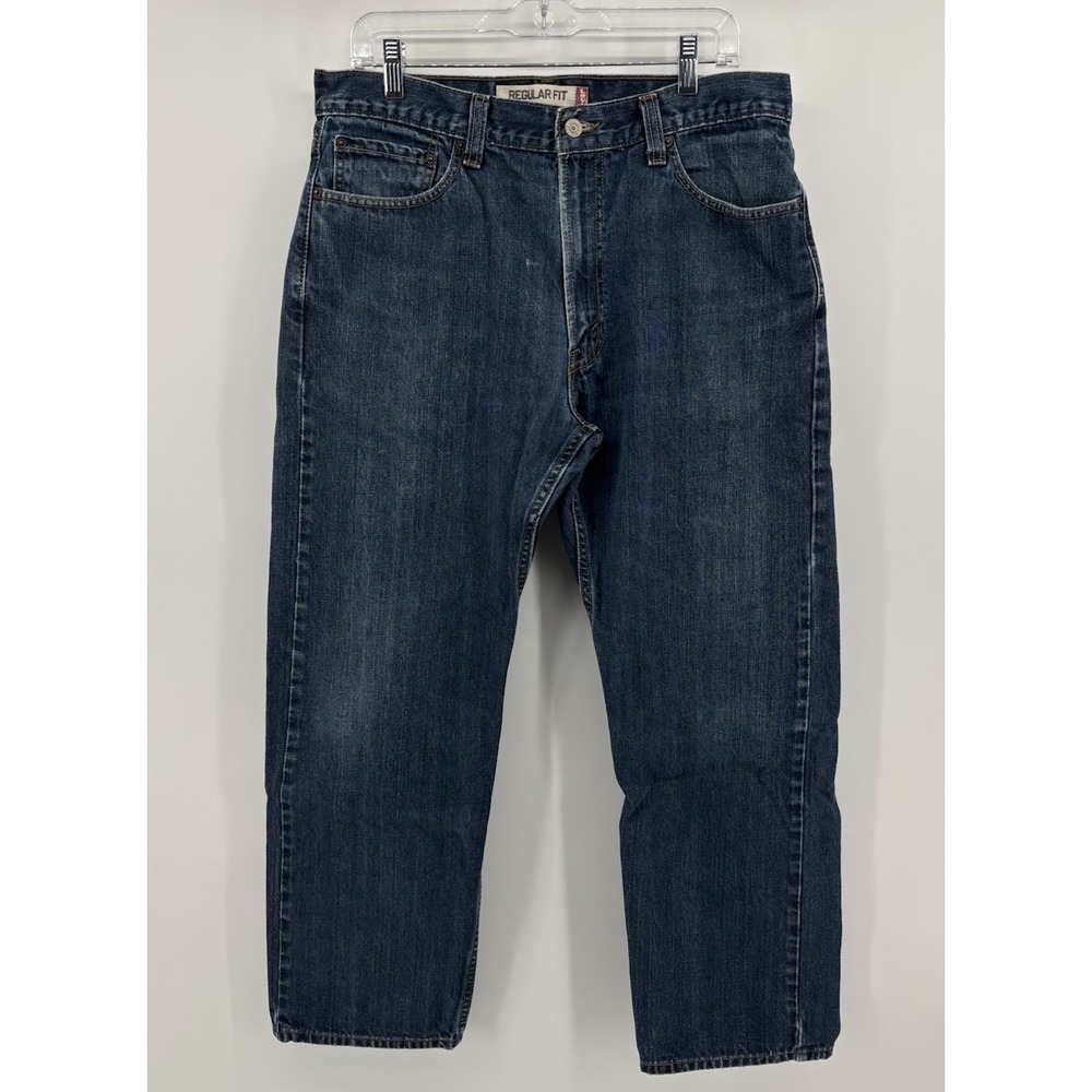 Levis 505 Regular Fit Denim Jeans Mens 36x30 Dark Wash Straight Leg